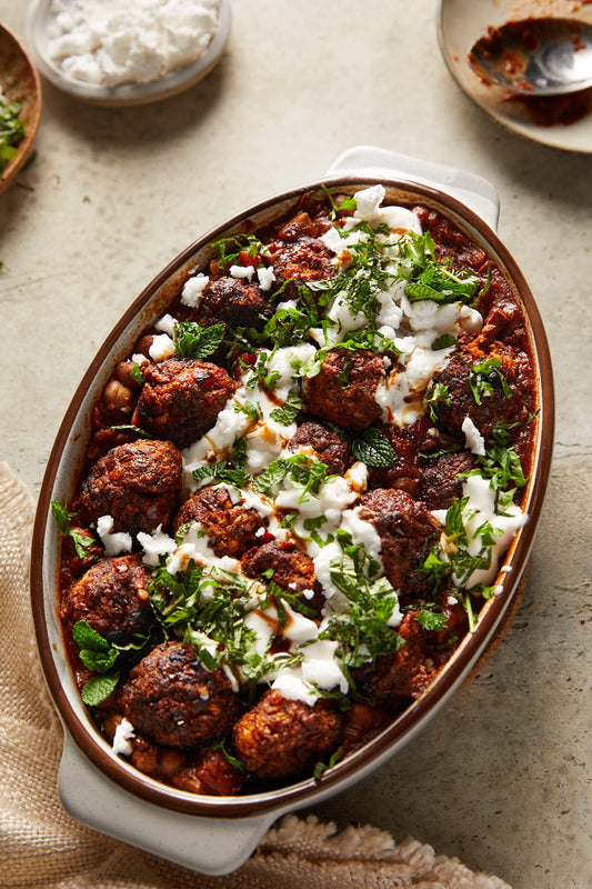Spicy Harissa Vegan Meatballs by @megjones.photography - Elfassy Foods